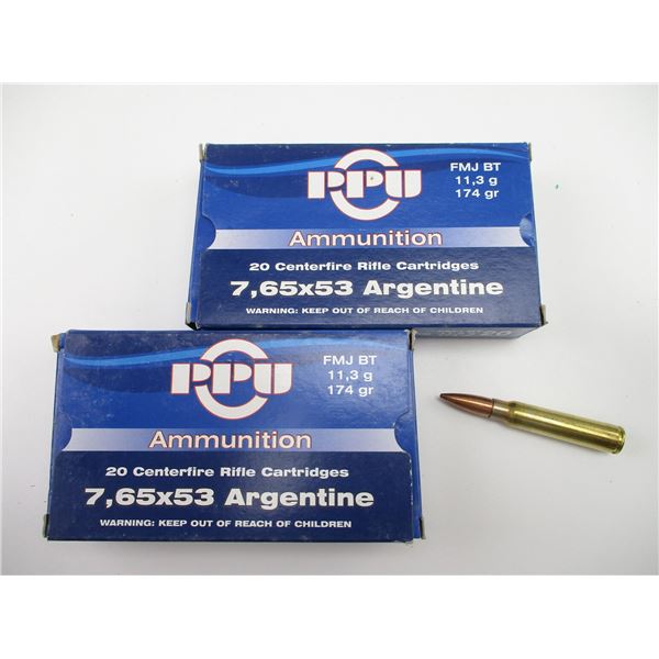 PPU 7.65X53 ARGENTINE AMMO
