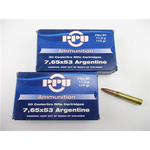 PPU 7.65X53 ARGENTINE AMMO