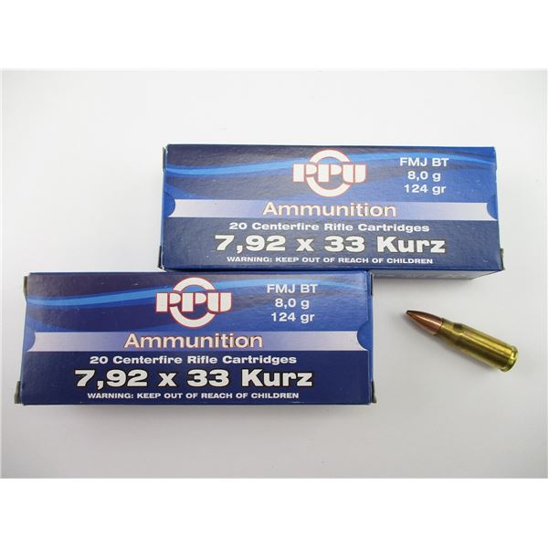 PPU 7.92X33 KURZ AMMO