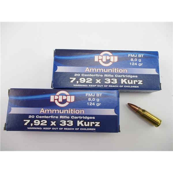 PPU 7.92X33 KURZ AMMO