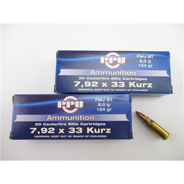 PPU 7.92X33 KURZ AMMO