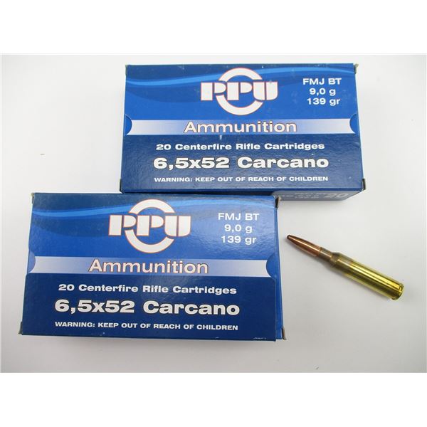 PPU 6.5X52 CARCANO AMMO