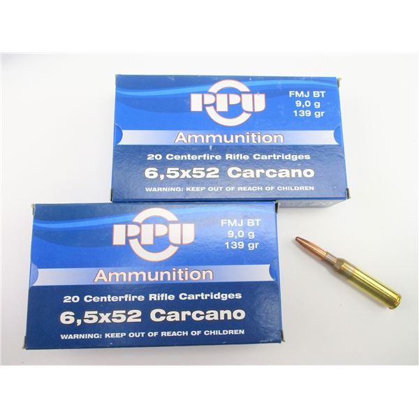 PPU 6.5X52 CARCANO AMMO
