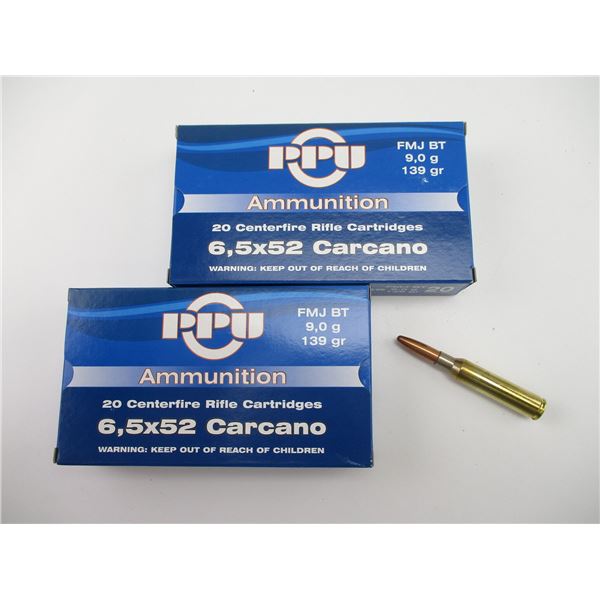 PPU 6.5X52 CARCANO AMMO