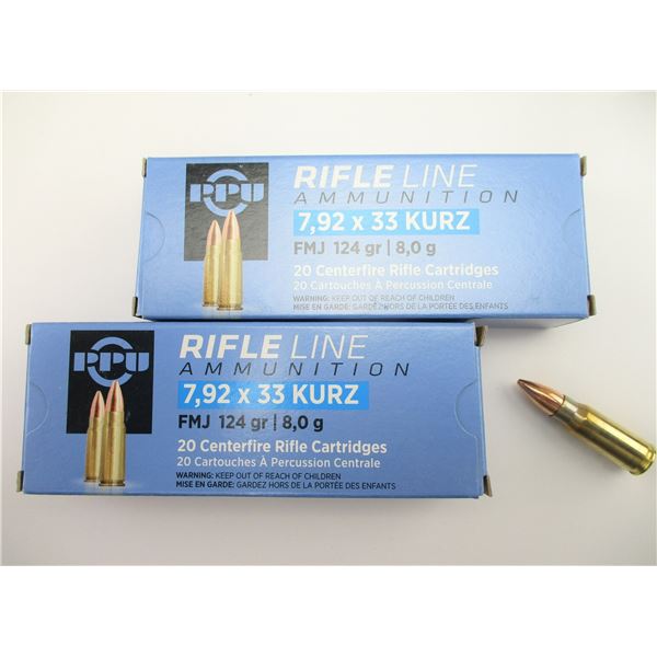 PPU 7.92X33 KURZ AMMO