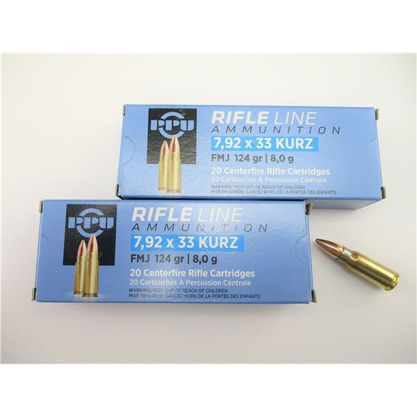 PPU 7.92X33 KURZ AMMO
