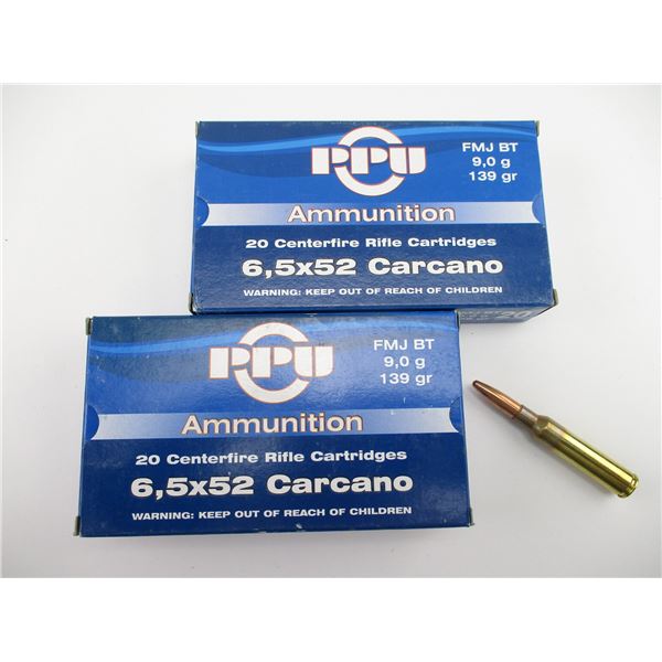 PPU 6.5X52 CARCANO AMMO
