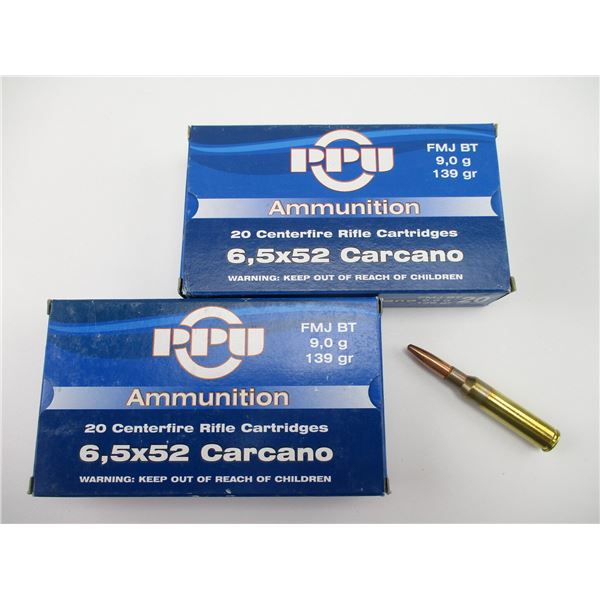 PPU 6.5X52 CARCANO AMMO
