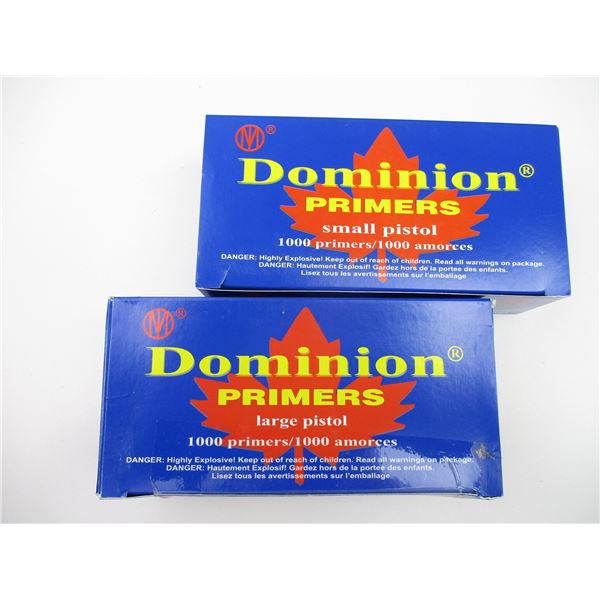 DOMINION LARGE/SMALL PISTOL PRIMERS