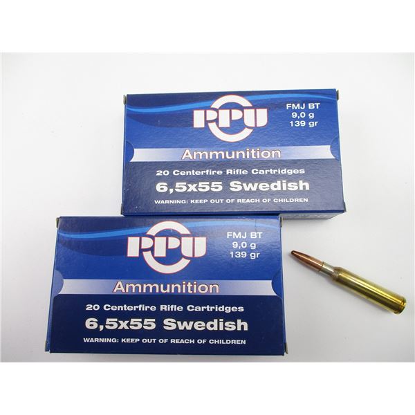 PPU 6.5X55 SWEDISH AMMO