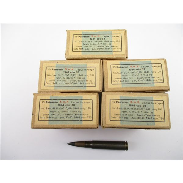 MILITARY GERMAN 7.92MM TRACERS AMMO