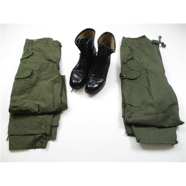 MILITARY PANTS AND BOOT LOT