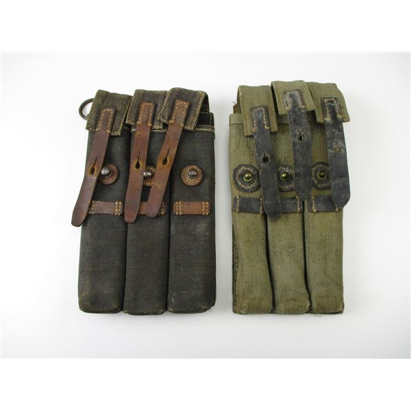 WWII GERMAN MP40 SMG MAG POUCH LOT