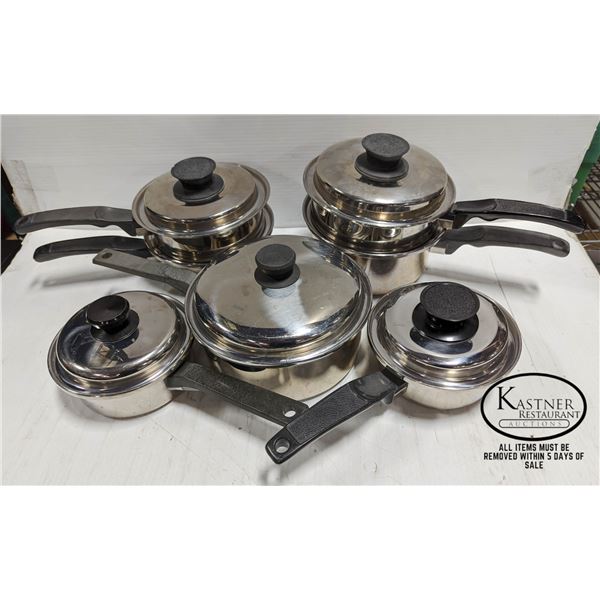 12 PC STAINLESS STEEL COOKWARE SET INCL: SAUCE POTS