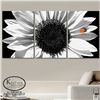 Image 2 : NEW BLACK & WHITE SUNFLOWER 3PC WALL ART 16 X 24"