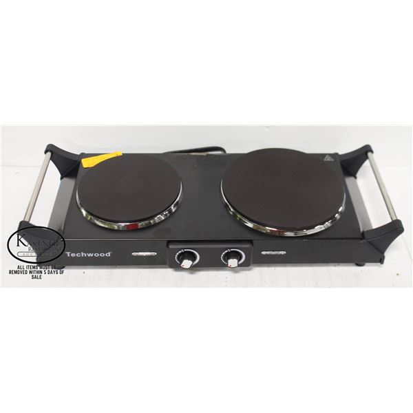 NEW REPACKED TECHWOOD DOUBLE HOT PLATE WITH