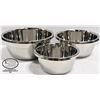 Image 1 : 3 NEW STAINLESS STEEL MIXING BOWLS - 7"-8.5"-10"