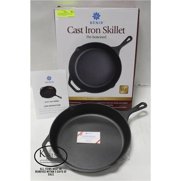 NEW BENIR PROFESSIONAL 12.5  CAST IRON SKILLET