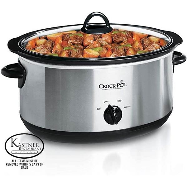 NEW 7QT STAINLESS STEEL CROCK POT WITH LID AND