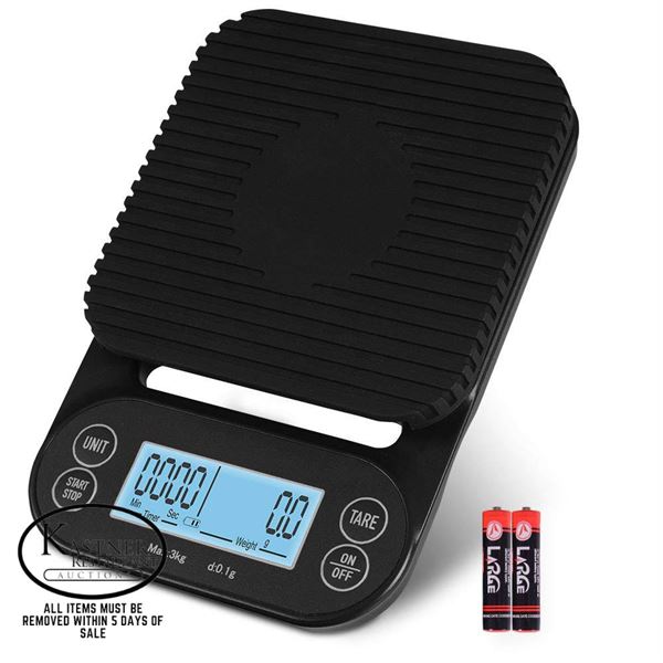 NEW REPACKED BLACK ELECTRONIC DIGITAL SCALE WITH