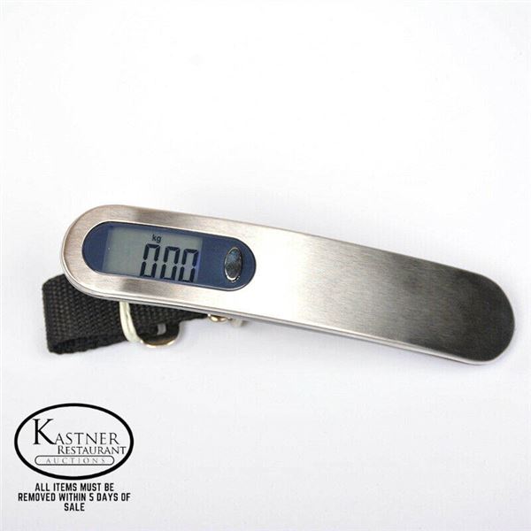 NEW WHITE/STAINLESS DIGITAL HANGING LUGGAGE SCALE