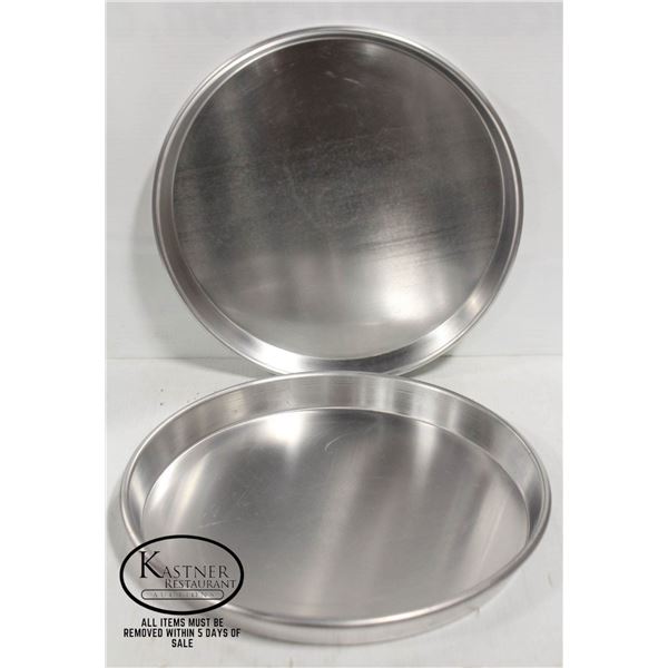 LOT OF 2 NEW ALUMINUM 15" DEEP DISH PIZZA PANS