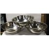 LOT OF THREE 20QT BROWNE STAINLESS STEEL MIXING