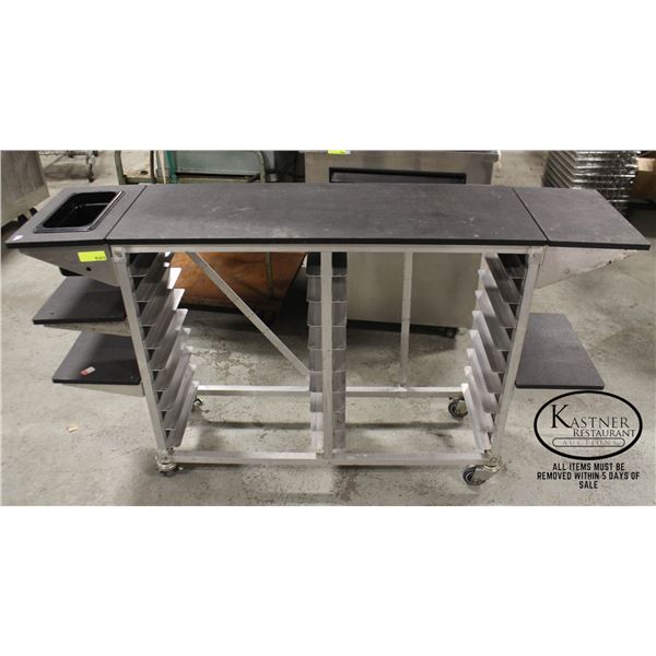 COMMERCIAL FOOD SERVICE CART W/ 1/2-SIZE BUN PANS