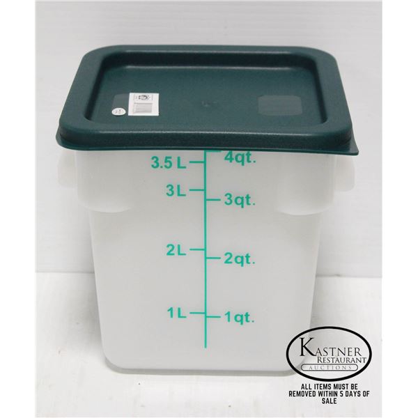 NEW JOHNSON ROSE 4QT SQUARE DRY INGREDIENT BIN W/