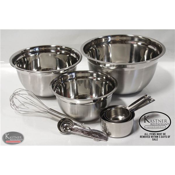 NEW 12 PIECE STAINLESS STEEL MIX & MEASURE SET