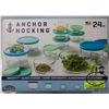 Image 2 : NEW 24 PC ANCHOR HOCKING GLASS KITCHEN STORAGE SET