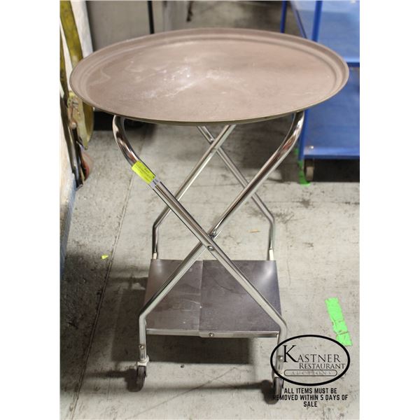 FOLDING SERVICE CART W/ LARGE SERVICE TRAY