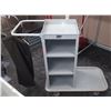 Image 1 : NEW SILVER JANITOR CART - FIXED DECK W/ BAG