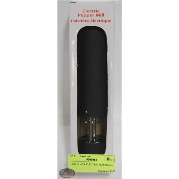 NEW BLACK ELECTRIC PEPPER MILL