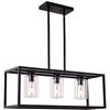 Image 1 : NEW REPACK HANGING 3 LIGHT PENDANT FIXTURE, BLACK