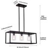 Image 2 : NEW REPACK HANGING 3 LIGHT PENDANT FIXTURE, BLACK