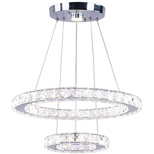 NEW REPACKED MODERN LED 2 TIER CRYSTAL CHANDELIER