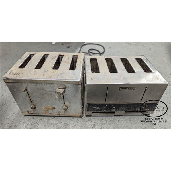 CRATE OF 2 COMMERCIAL HOBART 4 SLICE TOASTERS