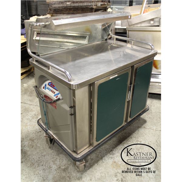 COMMERCIAL MOBILE FOODSERVICE CART W/ SNEEZEGUARD&