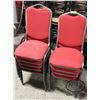 Image 1 : 10 STACKING RED FABRIC CHAIRS W/ CUSHIONS