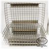 FOUR HEAVY DUTY CHROME WIRE DISPLAY BASKETS