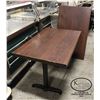 Image 1 : TWO 4' SOLID WOOD TABLES W/ BASES