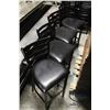Image 1 : FOUR PADDED BLACK BAR HEIGHT CHAIRS W/ METAL FRAME