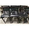 THREE PADDED BLACK BAR HEIGHT CHAIRS W/ METAL