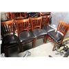 GROUP OF FIVE PADDED LEATHERETTE DINING CHAIRS