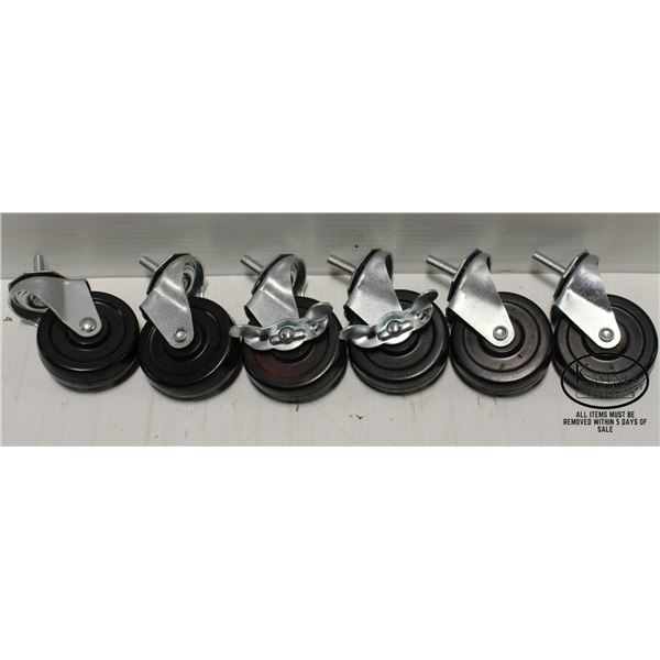 SET OF 6 NEW HEAVY DUTY SWIVEL CASTERS