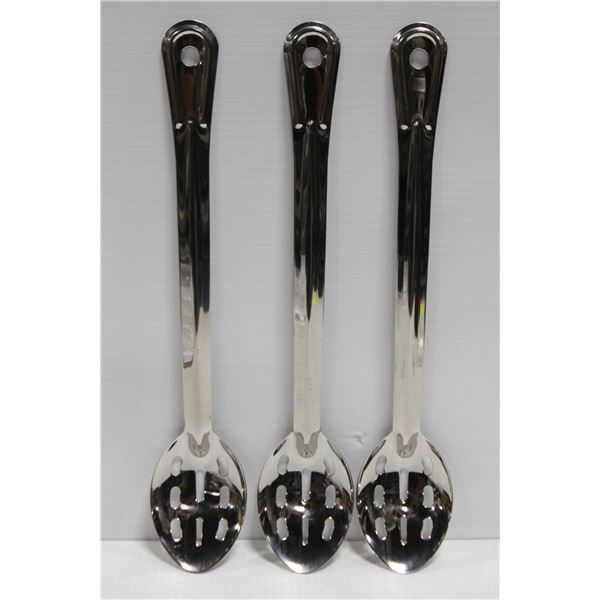 LOT OF 3 NEW POLARWARE 15" S/S SLOTTED BASTING