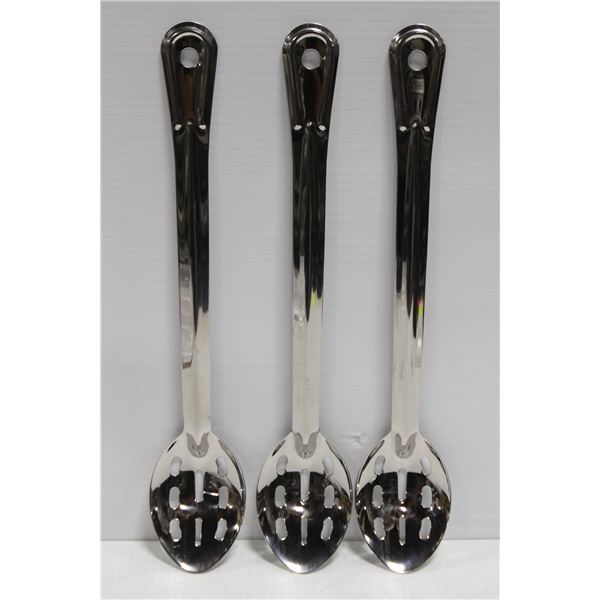 LOT OF 3 NEW POLARWARE 15" S/S SLOTTED BASTING