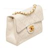 Image 2 : Chanel White Leather Mini Square Flap Shoulder Bag