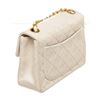 Image 3 : Chanel White Leather Mini Square Flap Shoulder Bag